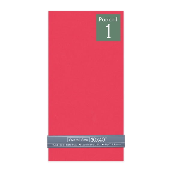 Cardinal Red 20x40 Uncut Art Mat Board - No Opening - 1 Mat