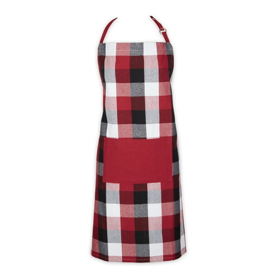 Cardinal Red Tri Color Check Chef Apron