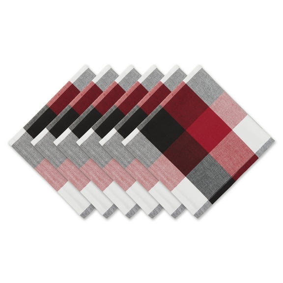 Cardinal Red Tri Color Check Napkin (Set of 6)