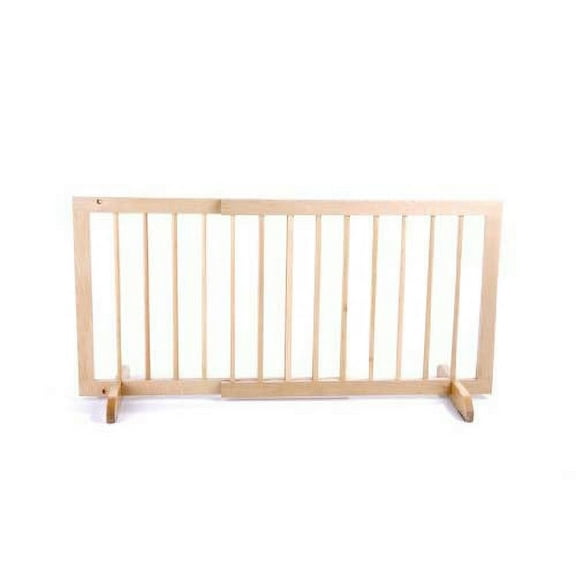 Cardinal Gates SG Wood Step Over Pet Gate - Adjustable Short Dog Gate - 20 Inches Tall - 28 Inches to 51 Inches Wide - Natural