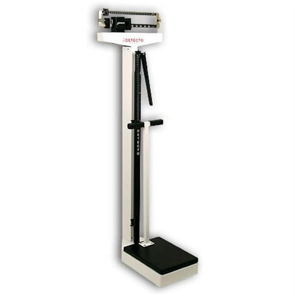 Cardinal Scale-Detecto 449 10.5 in. X 14.5 in. Platform Eye Level Physician Scale 400 Lb X 4 Oz with Height Rod and Hand Post