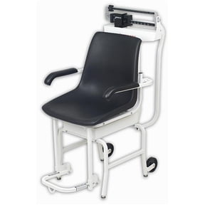 Cardinal Scale-Detecto 475 Chair Scale Mechanical 400 Lb X 4 Oz Lift-Away Arms and Foot Rests Oversized Wheels Die Cast Beam