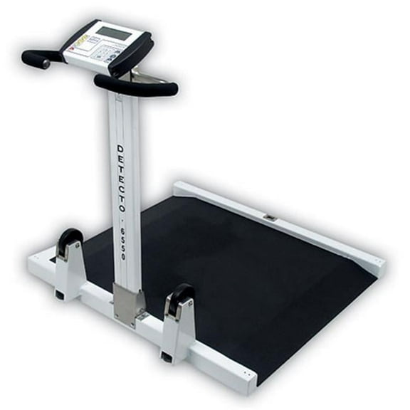 Cardinal Scale-Detecto 6550 28 in. X 32 in. Platform Fold Up Portable Wheelchair Scale 1000 Lb X .2 Lb- 400 Kg X .1 Kg