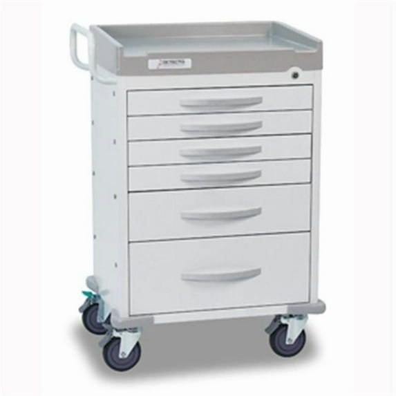 Cardinal Scale RC333369WHT Rescue Cart- White Frame With 6 White Drawers