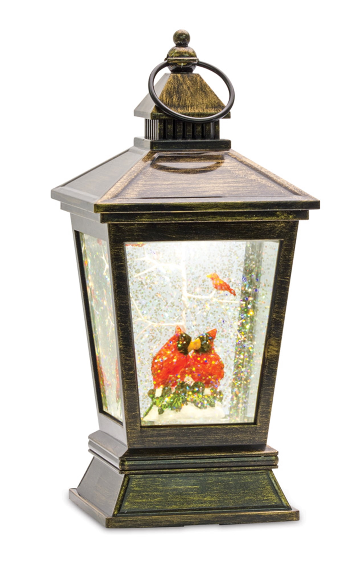 Cardinal Snow Globe Lantern 10.5"H Acrylic 6 Hr Timer 3 AA Batteries ...