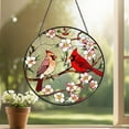 thumbnail image 1 of Cardinal Stained Glass Suncatcher,Window Hanging,Bird Lover,Bird Glass Art,Home Decor,Male & Female Cardinal,Memorial Suncatcher,Women Gift, 1 of 5