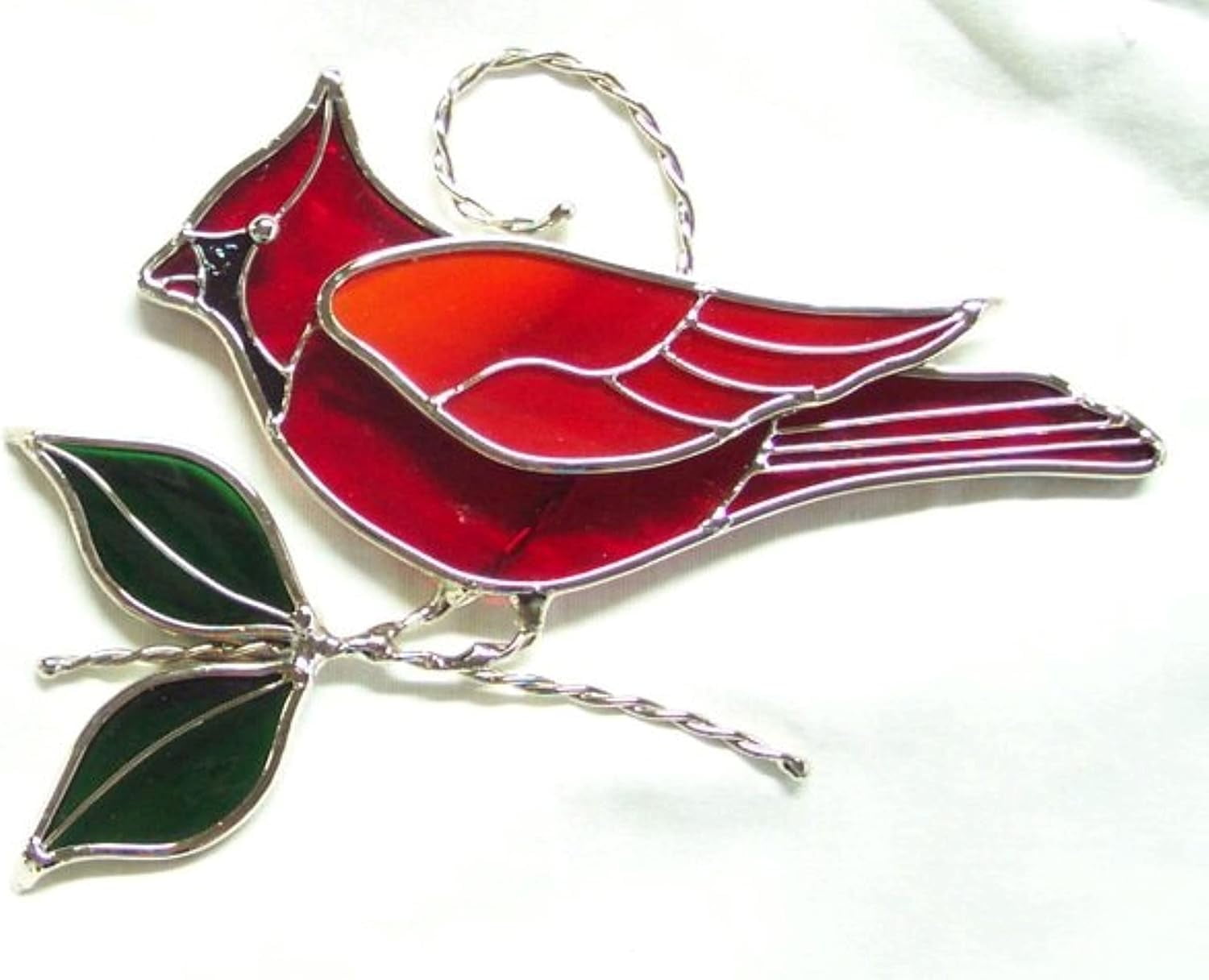 Cardinal Suncatcher Cardinal Gifts Made From Real Stained Glass