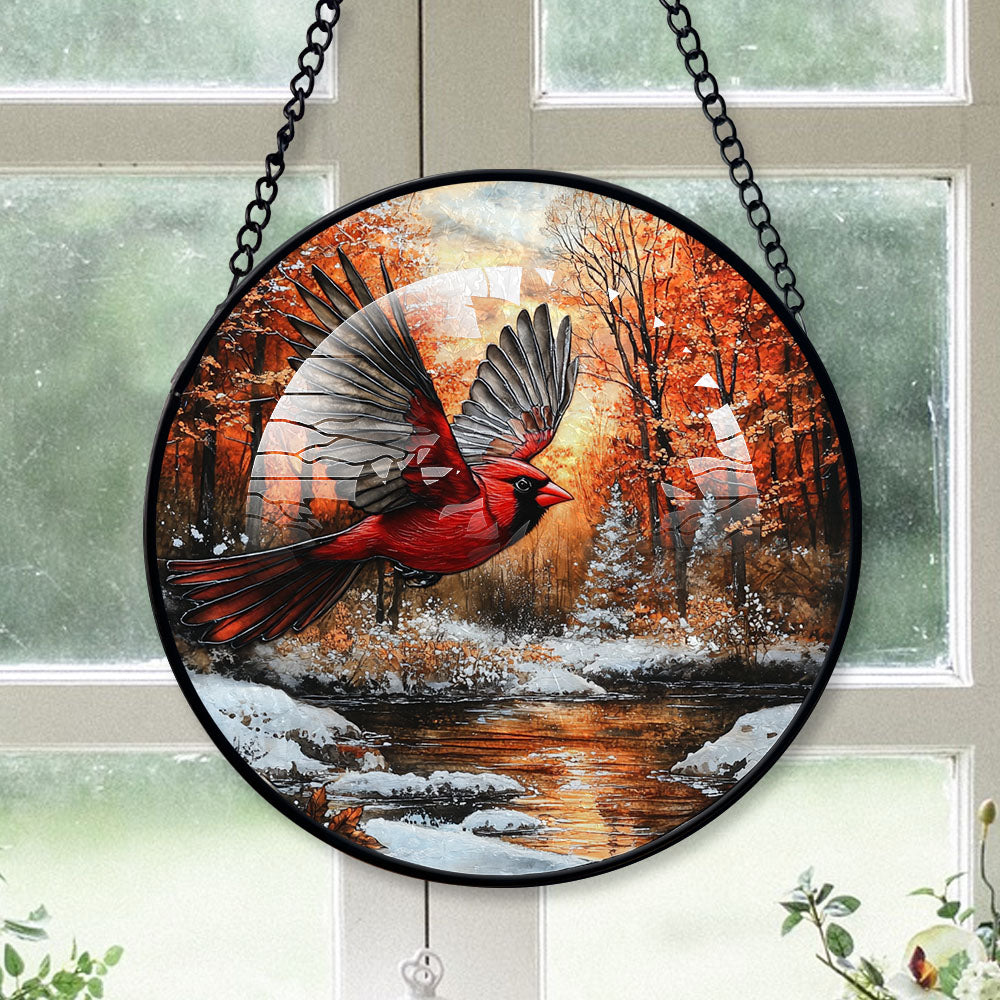 Cardinal Suncatchers, Black Cardinal Stained Glass Window Hangings ...