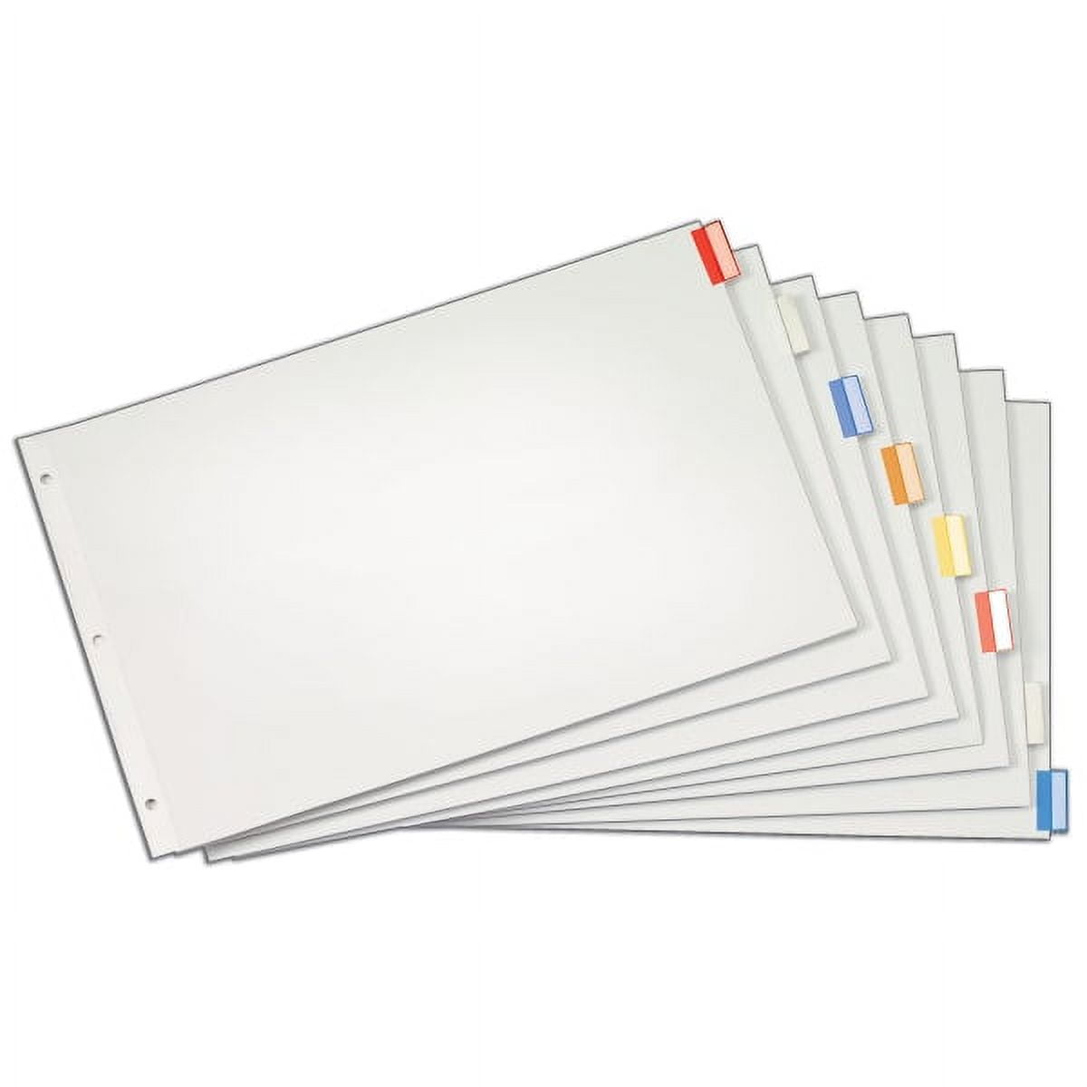 Cardinal® Tabloid Paper Index Dividers, 11" x 17", 8Tab, Multi