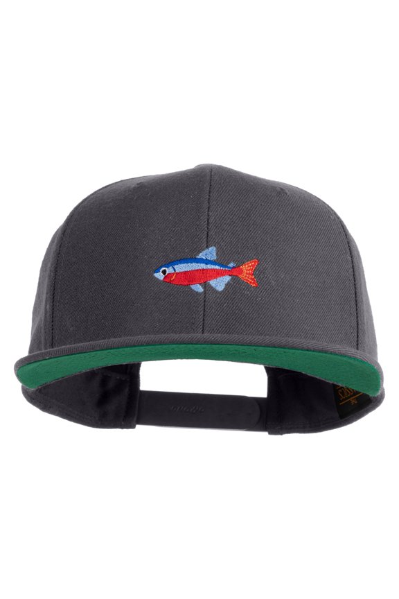 Cardinal Tetra Embroidered Wool Blend Prostyle Snapback Cap - Dark Grey OSFM