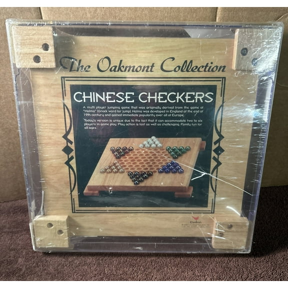 Cardinal The Oakmont Collection Wooden  Chinese Checkers with 60 Glass Marbles Gameboard is 12" X 12" X 1.5"