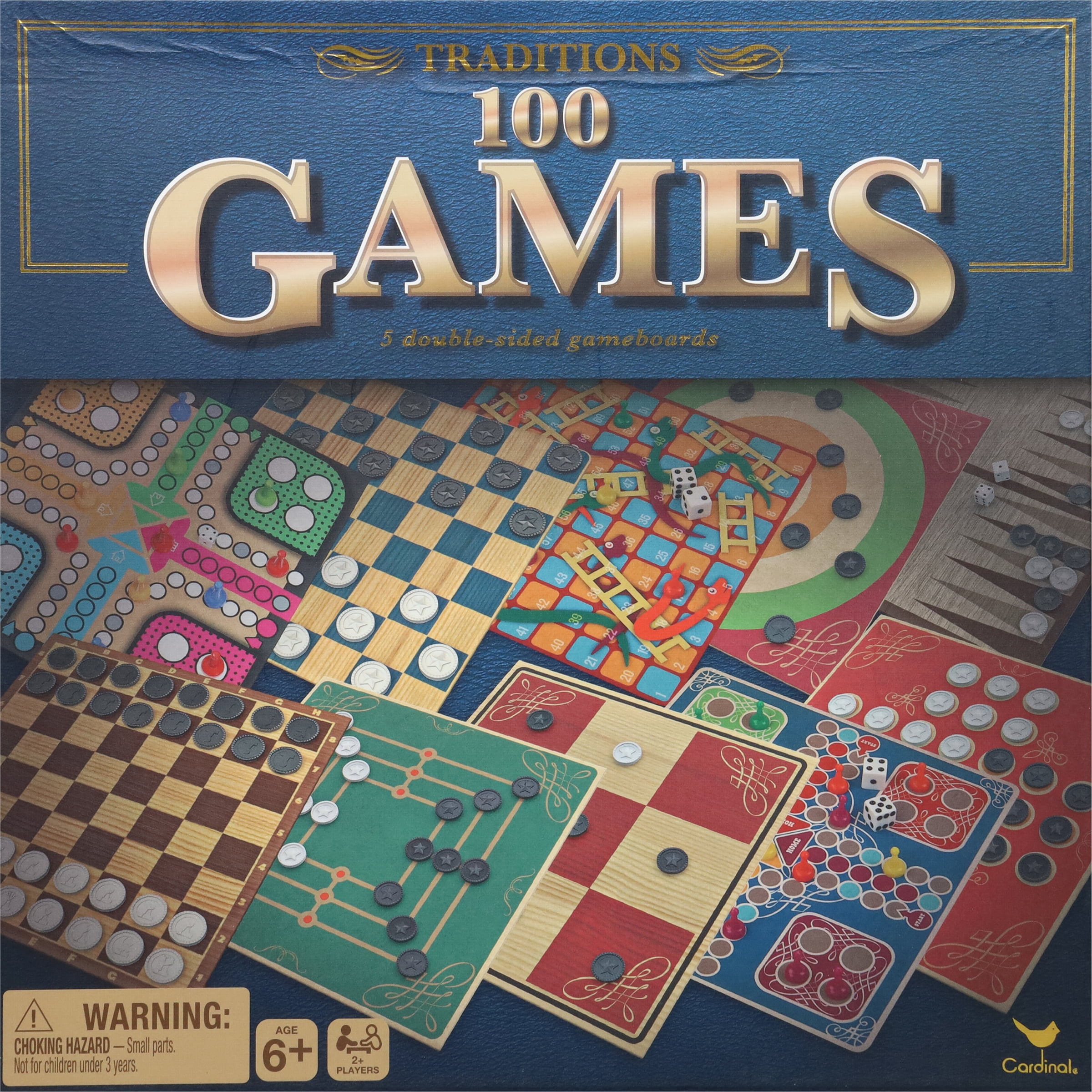 Cardinal Traditions 100 Games 5 DoubleSided Game Boards, Ages 6 and