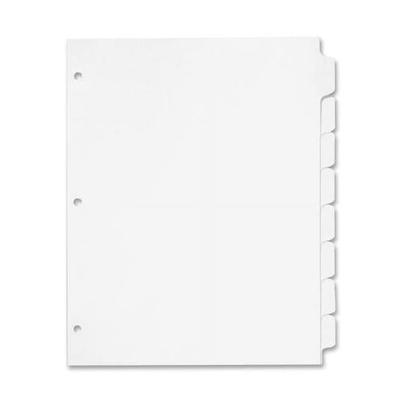 Cardinal Write 'N Erase Mylar Tab Dividers - 8 x Divider(s) - Write-on Tab(s) - 8 Tab(s)/Set - 9" Divider Width x 11" Divider Length - Letter - 8.50" Width x 11" Length - White | Bundle of 10 Sets