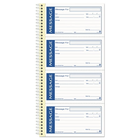 Cardinal Write 'N Stick Phone Message Pad, 2 3/4" x 4 3/4", Two-Part Carbonless, 200 Forms