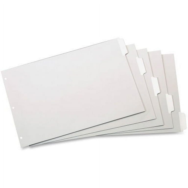 Write 'n Erase Tabloid Index Dividers, 5-Tab, 11 x 17, White, 1 Set Write 'n Erase Tabloid Index Dividers, 5-Tab, 11 x 17, White, 1 Set
