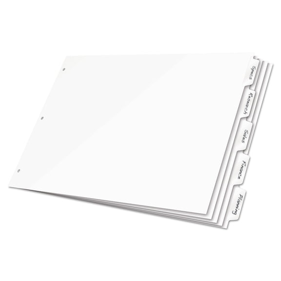 Cardinal. Write 'n Erase Tabloid Index Dividers, 8-tab, 11 X 17, White, 1 Set