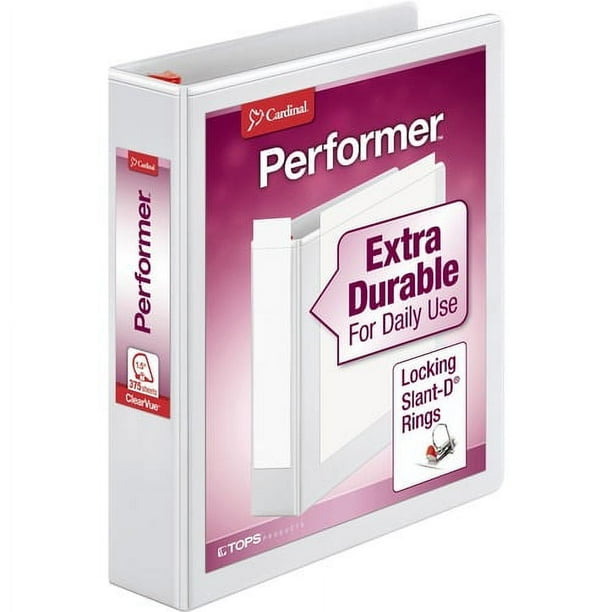 Cardinal XtraValue ClearVue Slant-D Ring Binder, Sold as 1 Each Cardinal XtraValue ClearVue Slant-D Ring Binder, Sold as 1 Each