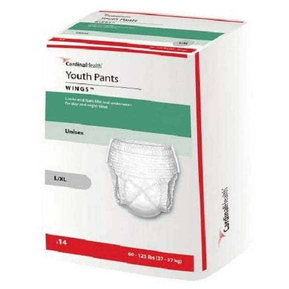 Cardinal Curity Youth Pull On Absorbent Disposable Underwear Case, Large, Heavy Absorbency (56 Count)