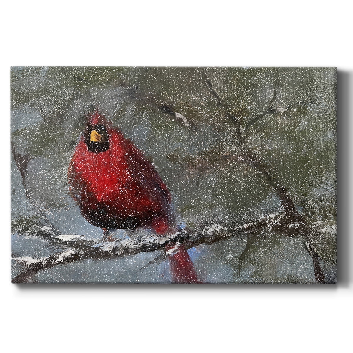 Cardinal in Snow I- Gallery Wrapped Canvas
