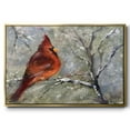 thumbnail image 1 of Cardinal in Snow II - Framed Gallery Wrapped Holiday Canvas - 17 x 25 - Gold Frame, 1 of 8