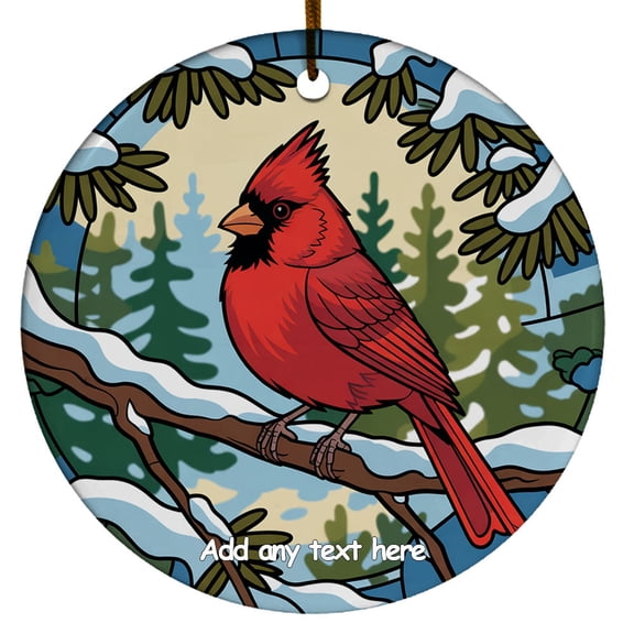 Cardinal on Branch Ceramic Ornament Unique Ornament Gift for Boy, Girl, Family & Friends, Customizable Christmas Tree Decoration Christmas 2025