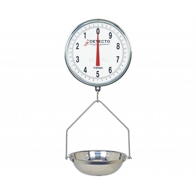 Detecto PS7 Bilancia Porzioni Digitale Acciaio Inox – 3,2 Kg, NSF, Ricaricabile (Bianca)