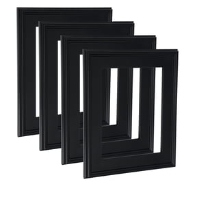Cardinali Plein Aire Black 12x36" Open Back Frames for Canvas Art - Box of 4, 3" Wide Moulding w/ Raised Edge -1/2" Rabbet Depth- Timeless Picture Frame for Canvas - Made in USA, No Glass or Backing