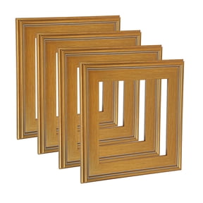 Cardinali Plein Aire Gold 12x12" Open Back Frames for Canvas Art - Box of 4, 3" Wide Moulding w/ Raised Edge -1/2" Rabbet Depth- Timeless Picture Frame for Canvas - Made in USA, No Glass or Backing