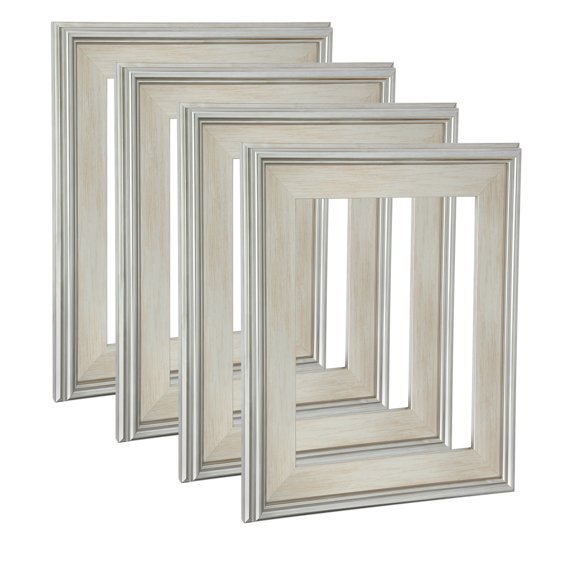Cardinali Plein Aire Silver 4x6" Open Back Frames for Canvas Art - Box of 4, 3" Wide Moulding w/ Raised Edge - No Glass or Backing - 1/2" Rabbet Depth- Timeless Picture Frame for Canvas - Made in USA
