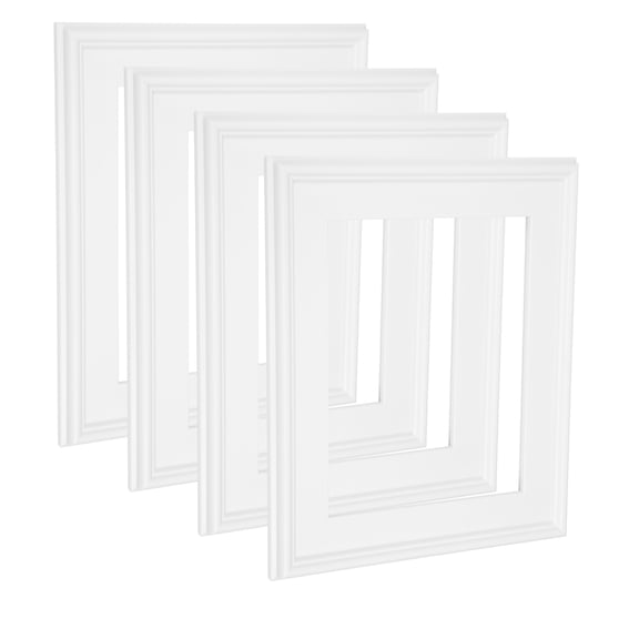 Cardinali Plein Aire White 18x36" Open Back Frames for Canvas Art - Box of 4, 3" Wide Moulding w/ Raised Edge -1/2" Rabbet Depth- Timeless Picture Frame for Canvas - Made in USA, No Glass or Backing