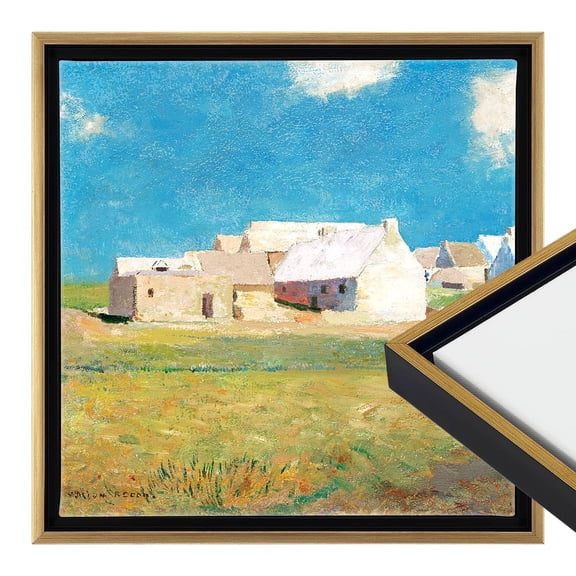 Cardinali Renewal Core Floater Frame, 6-Pack, Black with Antique Gold, 10x10", For 3/4" Deep Canvas, Open Back Floating Canvas Frames, No Glass or Backing Floating Illusion Frame, Hardware Included