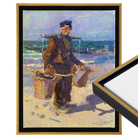 Cardinali Renewal Core Floater Frame, 6-Pack, Black with Antique Gold, 11x14", For 3/4" Deep Canvas, Open Back Floating Canvas Frames, No Glass or Backing Floating Illusion Frame, Hardware Included
