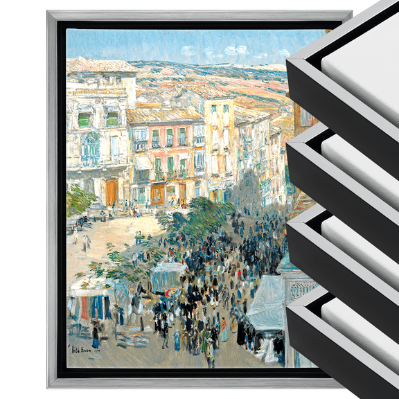 Cardinali Renewal Core Floater Frame, 6-Pack, Black with Antique Silver, 5x6", For 3/4" Deep Canvas, Open Back Floating Canvas Frames, No Glass or Backing Floating Illusion Frame, Hardware Included