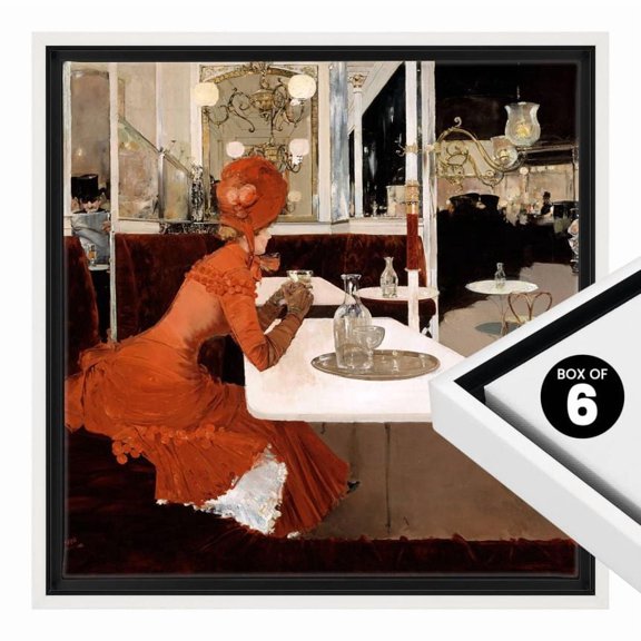 Cardinali Renewal Core Floater Frame, 6-Pack, White, 10x10", For 3/4" Deep Canvas, Open Back Floating Canvas Frames, No Glass or Backing Floating Illusion Frame, Hardware Included