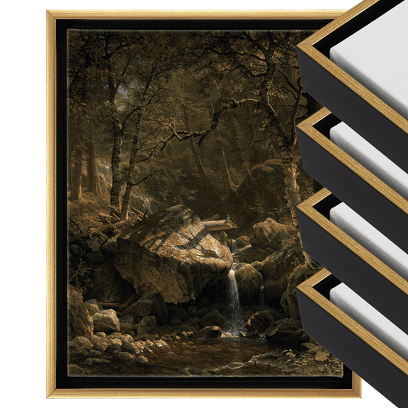 Cardinali Renewal Core Floater Frame, Black/Antique Gold, 12X36", For 1-1/2" Deep Canvas, 4 Pack - Open Back Floating Canvas Frames, No Glass or Backing, Hardware Included