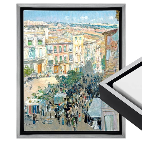 Cardinali Renewal Core Floater Frame, Black/Antique Silver, 8x24", For 1-1/2" Deep Canvas, 4 Pack - Open Back Floating Canvas Frames, No Glass or Backing, Hardware Included