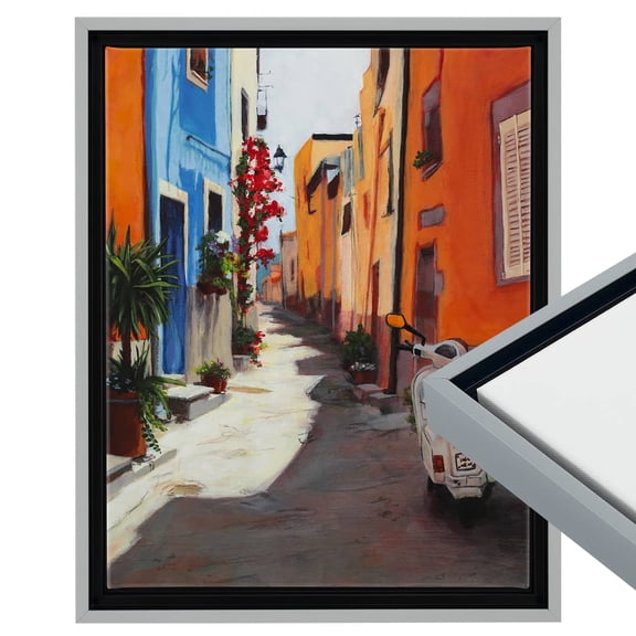 Cardinali Renewal Core Floater Frame, Cool Gray, 18x36", For 3/4 Deep Canvas, 4 Pack - Open Back Floating Canvas Frames, No Glass or Backing, Hardware Included Floating Canvas Illusion Frame