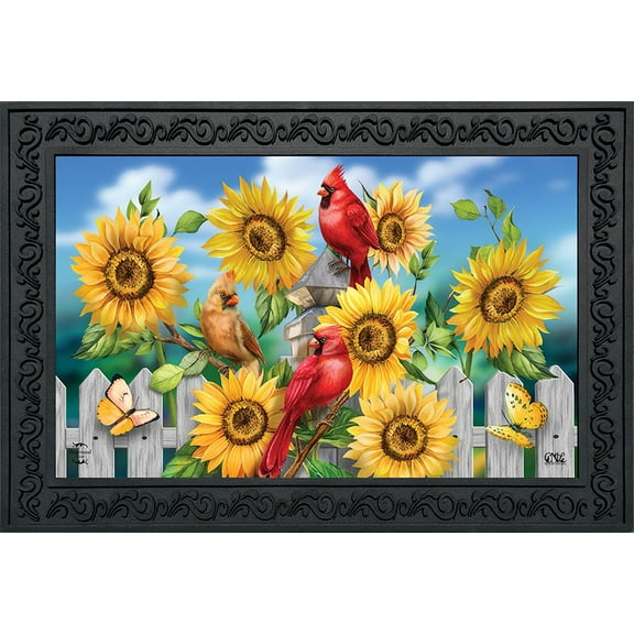 Briarwood Lane Cardinals And Sunflowers Summer Doormat
