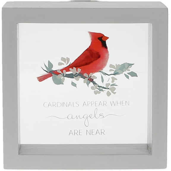 Cardinals Appear 5 x 5 Framed Glass Plaque