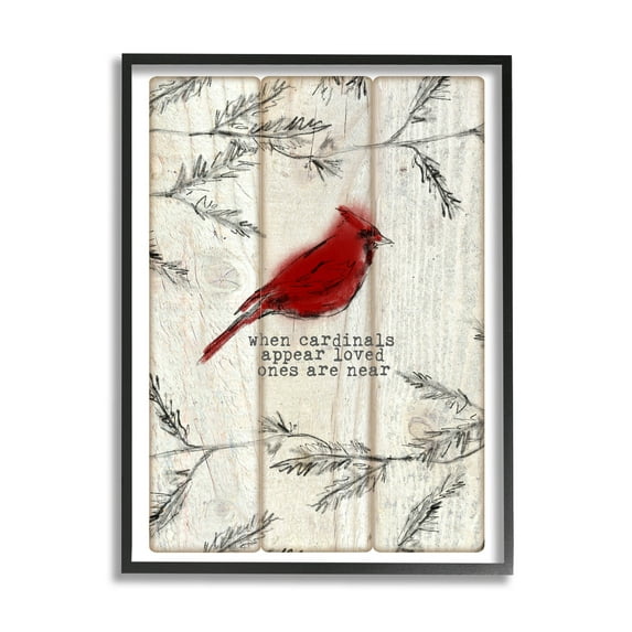 Cardinals Appear Loved Ones Near Phrase Animals & Insects Graphic Art Black Framed Art Print Wall Art