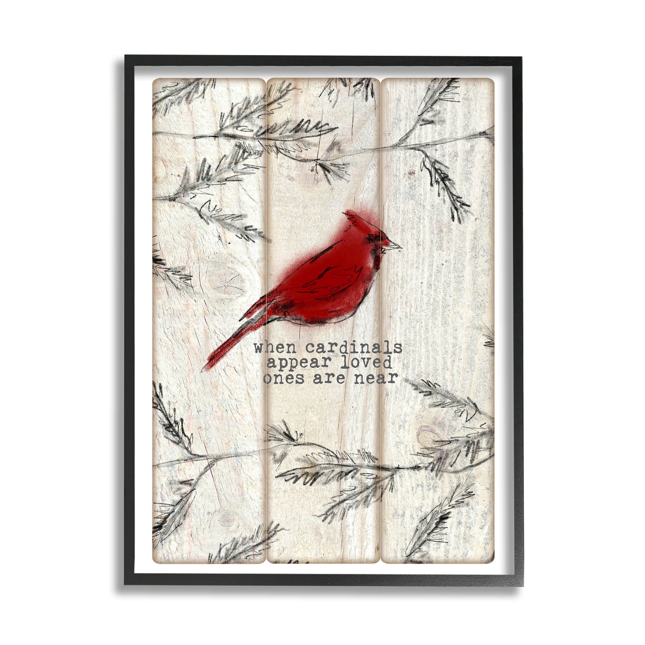 Cardinals Appear Loved Ones Near Phrase Animals & Insects Graphic Art Black Framed Art Print Wall Art