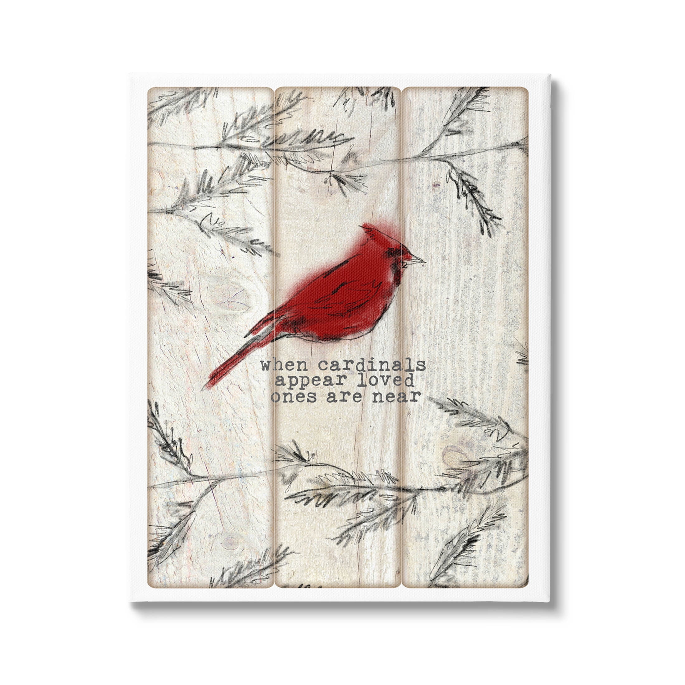 Cardinals Appear Loved Ones Near Phrase Animals & Insects Graphic Art Gallery Wrapped Canvas Print Wall Art