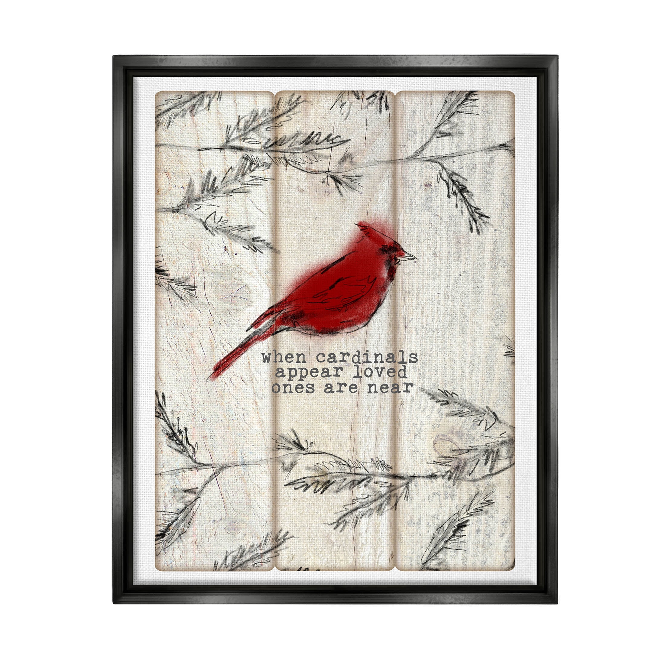 Cardinals Appear Loved Ones Near Phrase Animals & Insects Graphic Art Jet Black Framed Art Print Wall Art