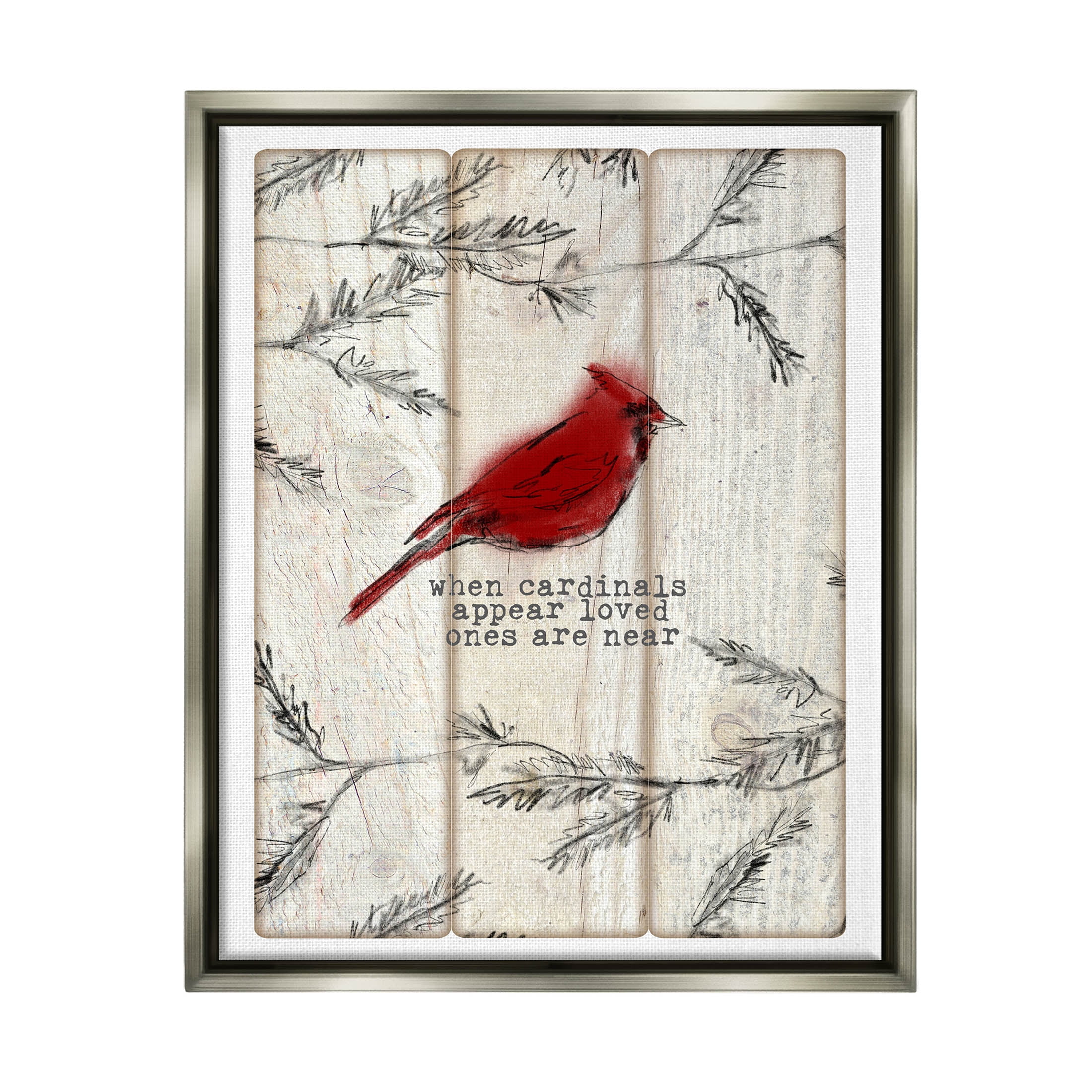 Cardinals Appear Loved Ones Near Phrase Animals & Insects Graphic Art Luster Gray Framed Art Print Wall Art