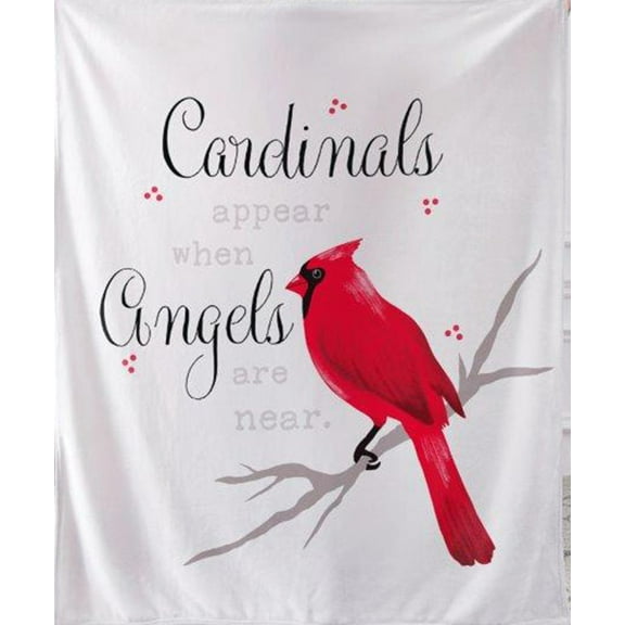 Cardinals Appear When Angels Are Near 50 x 60 Inch Plush Throw Blanket