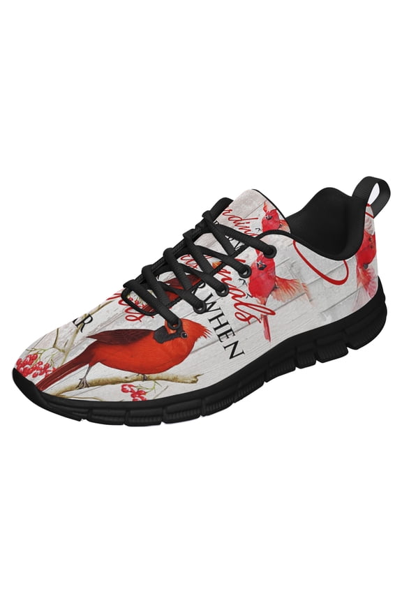 Cardinals Appear When Angels Are Near Running Shoes Sneakers Mesh Black Size 3.5