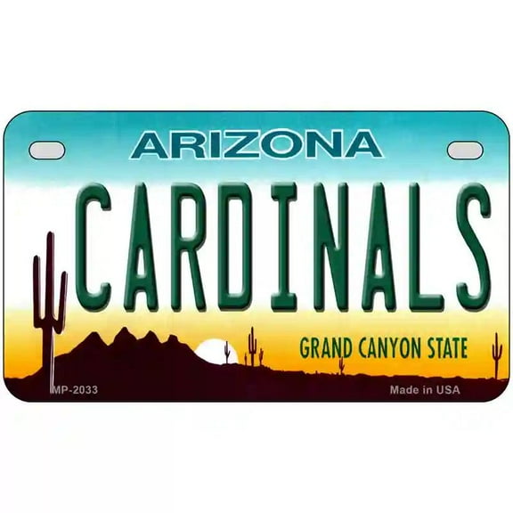 Cardinals Arizona State Novelty Metal License Plate 7" x 4" Motorcycle
