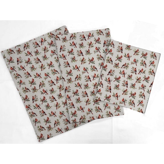 Cardinals Birds & Berries Countertop Appliance Slider Mats by Penny's Needful Things (Cream) Large