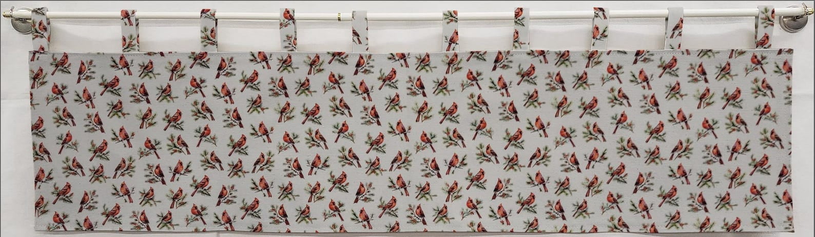Cardinals Birds & Berries Tab Top Valances by Penny's Needful Things ...