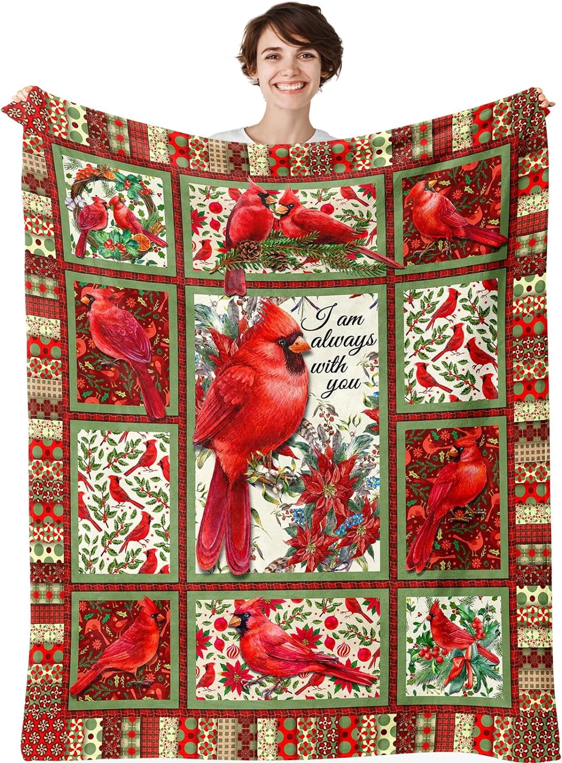 Cardinals Blanket Red Birds Throw Blanket Plush Blankets Bedding for